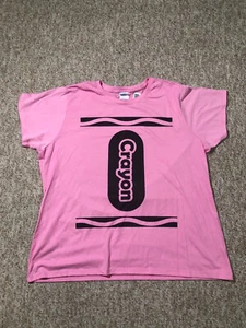 Crayola Crayon Adult Halloween T-Shirt Pink & Black Size XXL - Picture 1 of 8