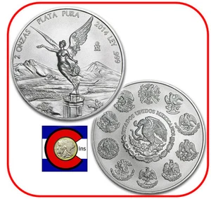 2014 Mexico Libertad 2 oz BU Silver Coin in plastic airtite -- key date - Picture 1 of 3