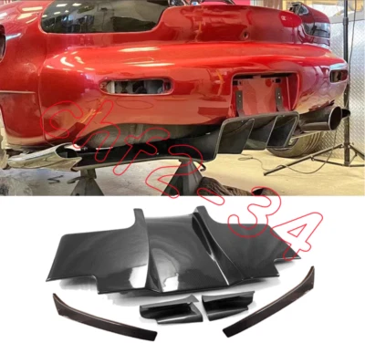 92-97 Fibra de Carbono Real Estilo RE-GT Parachoques Trasero Difusor Labio Para Mazda RX7 FD3S Foto 1 de 4
