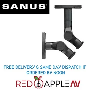 Pair of Sanus WMS3 Black Satellite Speaker Wall Mounts With Tilt & Swivel - Picture 1 of 3