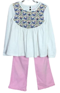 Original Kinder Oshkosh weiß Bauern Top Crazy 8 rosa Cordhose Größe 5 - Bild 1 von 8