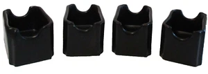 Vintage Hall Restaurant Ware Set of 4 Black Stoneware PACKET HOLDERS #719 MINT - Picture 1 of 4
