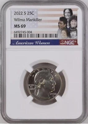 2022 S Wilma Mankiller AWQ NGC MS 69🔥TOP POP🔥 1 OF ONLY 4 - Image 1 of 4
