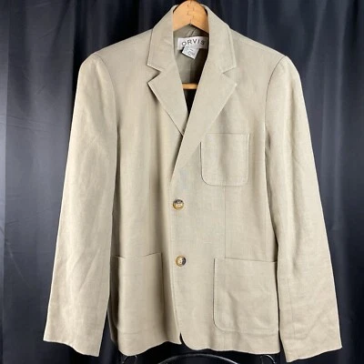 Chaqueta Blazer Orvis Lino Mujer Talla 8 Lino Forrada Manga Larga Caqui Carrera’s Foto 1 de 4