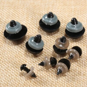 Black Safety Eyes With Washers for Toy Teddy Bear Dolls Toy Animal Plastic Eyes - Picture 1 of 41