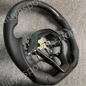 Volante de fibra de carbono real negro con moldura para Honda Accord 18-22 10ª generación - Imagen 1 de 8