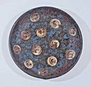 DAVID STEWART DINNER PLATE - FLOWER BOUQUET W/ BLUE PETALS - 9 DiA.  (B - 104) - Picture 1 of 24