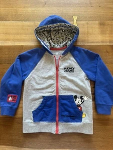 Disney Parks Hoodie Kids Size 6 Sweater Mickey Mouse Full Zip Front Pockets - Picture 1 of 13