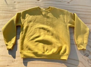 Felpa Edwin Vintage Uomo Girocollo Made in USA Pullover Taglia M 38-40 Giallo - Foto 1 di 6