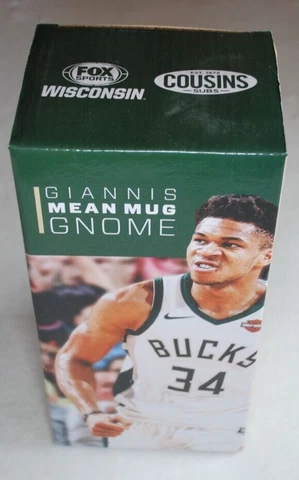 2019-2020 Milwaukee Bucks GIANNIS ANTETOKOUNMPO "Mean Mug" Team Gnome Figure Cover