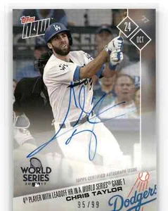 CHRIS TAYLOR Autographed 2017 Topps Now #816B World Series 95/99 Signed Dodgers - Picture 1 of 2