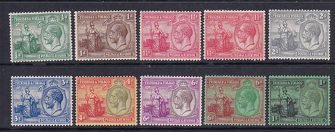 Trinidad & Tobago - SG 218/27 - u/m & l/m - 1922/28 - 1/2d - 1s Cover