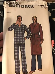 Vintage Butterick Sewing Pattern 6367 Mens Sleepwear Pants Shirt Robe Size XL - Picture 1 of 3