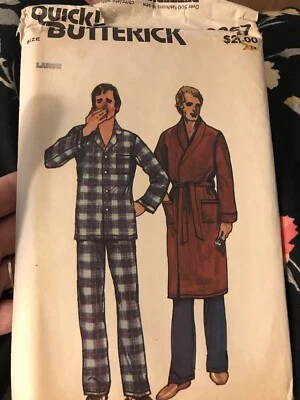 Vintage Butterick Sewing Pattern 6367 Mens Sleepwear Pants Shirt Robe Size XL  - Image 1 of 3