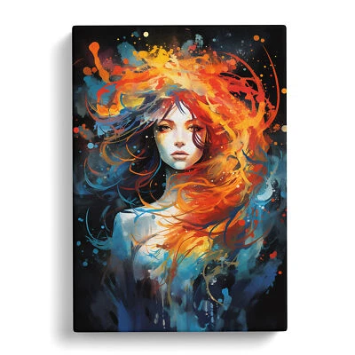 Impresión de arte de pared de lienzo gestual del zodiaco de Acuario cuadro enmarcado decoración sala de estar Foto 1 de 4