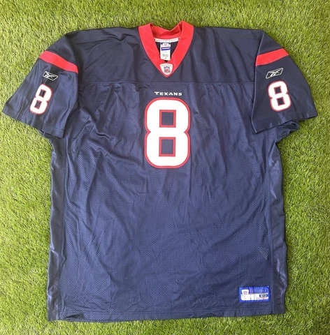 Authentic Houston Texans David Carr Vintage Reebok NFL Football Jersey Blue 4XL Cover