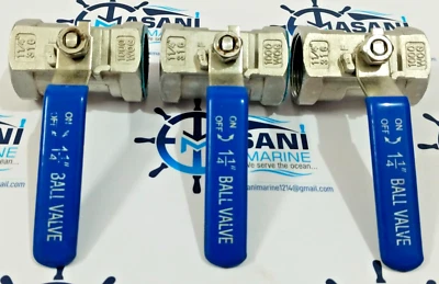 BALL VALVE 11/4" STAINLESS STEEL 316 1000WOG LOT OF 3PCS #NEW - Image 1 of 4