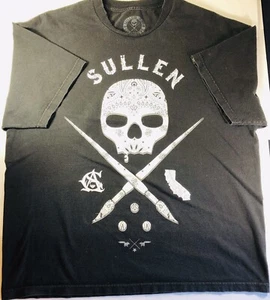 Skull T-Shirt Sullen Art Collective Tattoo Graphic Black Paint Distressed 2X - Picture 1 of 3
