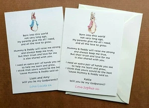 Personalisierte Will you be my Paduent/Patin/Pate/Leitfaden Elternkarte - Bild 1 von 9