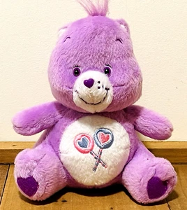 Nanco Care Bears SHARE Plush Lollipops & Hearts Purple 6" Vtg Stuffed 2003 - Picture 1 of 8
