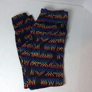 No Boundaries Juniors I Love X-Mas Holiday Plush Leggings Size L (11-13) - Picture 1 of 9