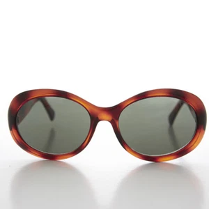 Big Oversize Oval Brown Bug Eye Unisex Vintage 90s Mod Sunglass - Bee - Picture 1 of 3