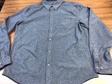 Marmot Men's BLUE Perforated LONG Sleeve One Pocket Button Down Shirt Size XL