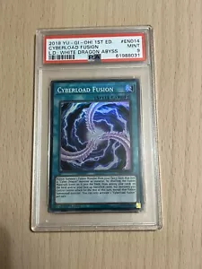 Cyberload Fusion PSA 9 MINT 1st Edition 2018 White Dragon Abyss YU-GI-OH! - Picture 1 of 4