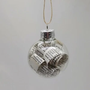 Dictionary Christmas Ornament, Clear Ornament, Dictionary Strip Ornament - Picture 1 of 5