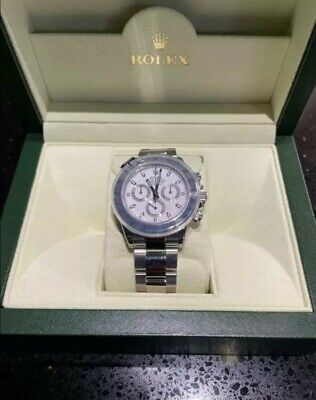 Rolex Daytona White Stainless Steel 116520 100% Genuine All Papers,Tags And Box