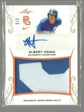  2017 Leaf Perfect Game Patch Autographs Orange #PAAH1 Albert Hsiao (ref 111207)