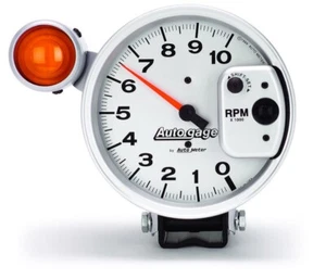 AutoMeter 233911 Auto Gage 5" Silver Pedestal Tachometer 10K RPM w/ Shift Light - Picture 1 of 3
