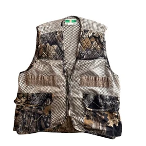Vtg Game Winner Sportswear Fishing Vest XL Camo Mesh Hunting Gaming Angular - Picture 1 of 7