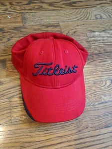 Titleist Hat Men's Small/Medium Red Navy Blue Stretch Golf - Picture 1 of 4