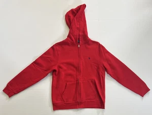 Polo Ralph Lauren Long Sleeve Full Zip Red Hooded Sweatshirt Size XL (18/20) - Picture 1 of 7