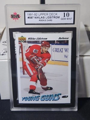 91-92 Cubierta Superior Niklas Lidstrom Young Guns Novato 🚨🚨🚨 KSA 10 Gemas Como Nuevo Foto 1 de 2