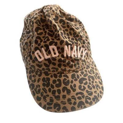 Gorra ajustable bordada con estampado de leopardo azul marino antiguo para dama Foto 1 de 4
