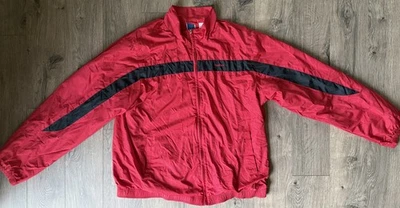  Red/black Reebok Jacket Mens 2XL full Zip Track Windbreaker Lined pockets  - Image 1 of 4