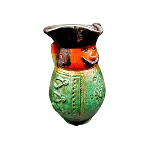 Vintage Signed Hand-Crafted Hungarian Miska Redware Face Pitcher/Jug Folk Art - Picture 1 of 11