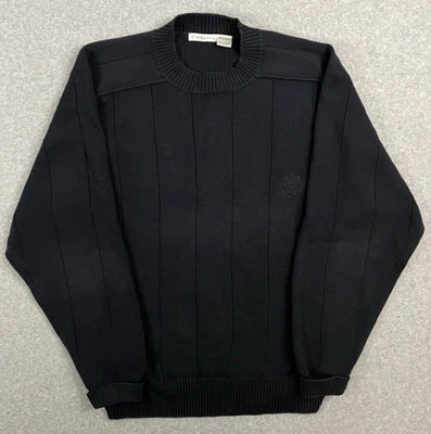 Claiborne Men’s 100% Cotton Crewneck Sweater Black Textured Knit Size L - Image 1 of 4
