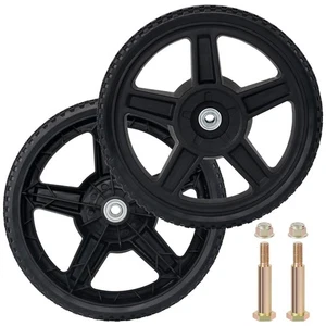 12 Inch Lawn Mower Wheels 2 Pack 12" Push Lawn Mower Wheels with Bolts and Lo... - Picture 1 of 8
