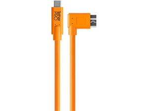 TetherPro USB-C to USB 3.0 Micro-B Right Cable - Orange - Picture 1 of 3