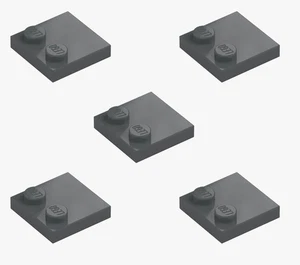 5 New LEGO Dark Stone Grey Modified Tile 2x2 w Studs on Edge 33909 plate jumper - Picture 1 of 6