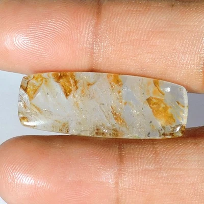 Piedra preciosa suelta cabujón con forma de baguette de cuarzo natural Super Siete de 26,30 quilates Foto 1 de 3