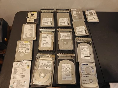 Lot 15 SCSI Server Hard Drives 36GB-80GB Pulled Working + Windows 95 Software CD - Image 1 of 4