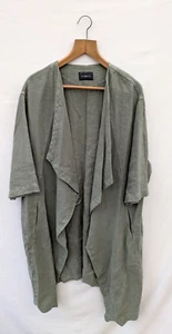 Oska Jacket Womens 18 Blazer 100% Linen Lagenlook Boxy Waterfall Asymmetric Sz 2 - Picture 1 of 12