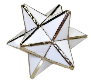 Porta serratura da tavolo 5" vetro bianco stella morava Merkaba decorazione porta - Foto 1 di 8