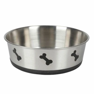 Edelstahl Fressnapf 2 Liter Futternapf Trinknapf Wassernapf Hundenapf rutschfest - Bild 1 von 2