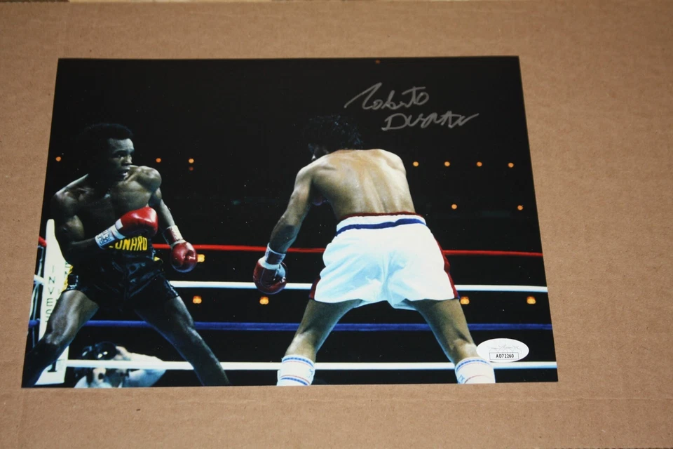 ROBERTO DURAN SIGNED AUTOGRAPHED 8x10 PHOTO w/SUGAR RAY LEONARD JSA - Image 1 of 1