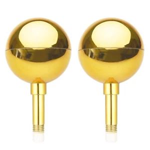 3" Flagpole Gold Weatherproof Ball Top Finial 2Packs Ornament for 20' 25' 30' - Picture 1 of 7